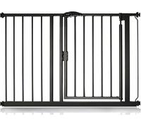 Bettacare Auto Close Pet Gate, 111cm - 118cm, Matt Black, Pressure Fit Stair Gate for Dog & Puppy, Safety Barrier for Doors Hallways and Spaces, Easy Installation