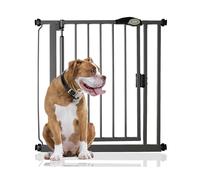 Bettacare Automatic Closing Dog Gate, Slate Grey, 75cm - 82cm | Pressure fit, no drilling, one-handed opening, double locking, auto-close, easy install.