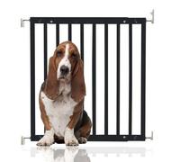 Bettacare Chunky Wooden Screw Fit Dog Gate, 63.5cm - 105.5cm, Black, Wooden Dog Gate Gate, Screw Fit Pet Stair Gate, Puppy Gate, Stylish and Practical Safety Barrier