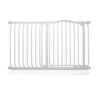 Bettacare Curved Top Dog Gate, 116cm - 125cm, Matt White, Pressure Fit Pet Gate for Puppy and Dog, Easy Installation