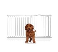 Bettacare Curved Top Dog Gate, 134cm - 143cm, Matt White, Pressure Fit Pet Gate for Dog and Puppy, Pet and Dog Barrier, Easy Installation