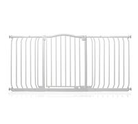 Bettacare Curved Top Dog Gate, 152cm - 161cm, Matt White, Pressure Fit Pet Gate for Puppy and Dog, Easy Installation