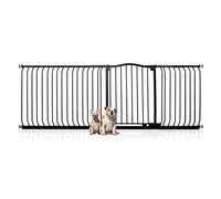 Bettacare Curved Top Dog Gate, 216cm - 225cm, Matt Black, Pressure Fit Pet Barrier, Easy Installation