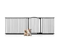 Bettacare Curved Top Dog Gate, 225-234cm, Matt Black, Pressure Fit Pet Barrier, Easy Installation