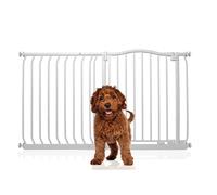 Bettacare Curved Top Pet Gate, 125cm - 134cm, Matt White, Pressure Fit for Dogs and Puppies, Easy Installation Barrier