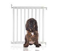 Bettacare Chunky Wooden Screw Fit Dog Gate, 63.5cm - 105.5cm, White, Wooden Dog Gate Gate, Screw Fit Pet Stair Gate, Puppy Gate, Stylish and Practical Safety Barrier