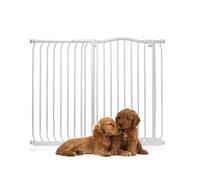 Bettacare Extra Tall Curved Top Dog Gate, 116cm - 125cm, Matt White, 100cm Tall, Pressure Fit Pet Barrier, Easy Install