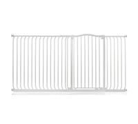 Bettacare Extra Tall Curved Top Dog Gate, 198-207cm, Matt White, 100cm Tall, Pressure Fit Pet Barrier, Easy Install