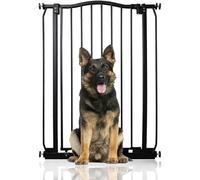 Bettacare Extra Tall Curved Top Dog Gate, 71cm - 80cm, Matt Black | Pressure fit, one metre high, no drilling, one-handed opening, double locking, auto-close, stay-open feature, easy install.