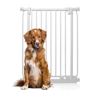 Bettacare Extra Tall Elite Dog Gate, Matt White, 71cm - 80cm, Pressure Fit | One metre high, no drilling, one-handed opening, double locking, auto-close, stay-open feature, optional one-way restrictor.