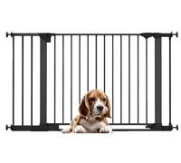 Bettacare SafeStep Dog Gate, Black, 131cm - 138cm, Extra Low Walkthough, 81cm Extra Wide Doorway, Extra Wide Gate for Stairs, Hallways and Doors, Pet and Puppy, Easy Installation