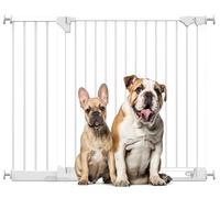 Bettacare SafeStep Dog Gate, White, 124cm - 131cm, Extra Low Walkthough, 81cm Extra Wide Doorway, Extra Wide Gate for Stairs, Hallways and Doors, Pet and Puppy, Easy Installation