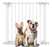 Bettacare SafeStep Dog Gate, White, 82cm - 89cm, Extra Low Walkthough, 67cm Extra Wide Doorway, One Piece Extra Wide Gate for Stairs, Hallways and Doors, Pet and Puppy, Easy Installation