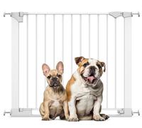 Bettacare SafeStep Dog Gate, White, 89cm - 96cm, Extra Low Walkthough, 74cm Extra Wide Doorway, One Piece Extra Wide Gate for Stairs, Hallways and Doors, Pet and Puppy, Easy Installation