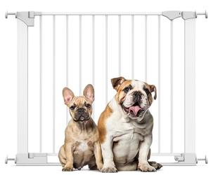 Bettacare SafeStep Dog Gate, White, 89cm - 96cm, Extra Low Walkthough, 74cm Extra Wide Doorway, One Piece Extra Wide Gate for Stairs, Hallways and Doors, Pet and Puppy, Easy Installation