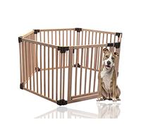 Bettacare Wooden Dog Pen, Hexagon, 6 x 80cm, Natural Wood, 76cm High, Dog Pen for Pets Dogs and Puppy, Dog Playpen, Indoor Dog Yard, Easy Installation
