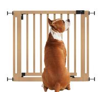 Bettacare Wooden Elegance Dog Gate, Natural, 87cm - 95cm, Pressure Fit Safety Gate, 65cm Extra Wide Doorway, One Piece Extra Wide Gate for Puppy, Dog and Pet, Stylish Design Easy Installation