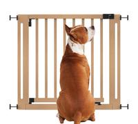Bettacare Wooden Elegance Dog Gate, Natural, 87cm - 95cm, Pressure Fit Safety Gate, 65cm Extra Wide Doorway, One Piece Extra Wide Gate for Puppy, Dog and Pet, Stylish Design Easy Installation