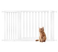 Bettacare Wooden Elegance Dog Gate, White, 135cm - 143cm, Pressure Fit Safety Gate, 73cm Extra Wide Doorway, Extra Wide Gate for Puppy, Dog and Pet, Stylish Design Easy Installation