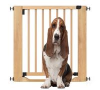 Bettacare Wooden Heritage Flat Step Dog Gate, Natural, 79cm - 87cm, Pressure Fit, One-Handed Operation