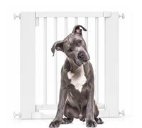 Bettacare Wooden Dog Gate, White, 71cm - 79cm, Pressure Fit, Two-Way Opening