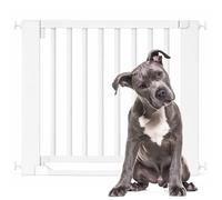 Bettacare Wooden Heritage Flat Step Dog Gate, White, 87cm - 95cm | Pressure fit, extra low walkthrough, no drilling, one-handed opening, optional one-way restrictor and extra-wide doorway.