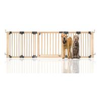 Bettacare Wooden Multi Panel Flexible Pet Barrier, Natural Wood, Up To 256Cm Wide, Dog Barrier For Pets Dogs And Puppy