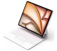 Bettdow for iPad Air 13 Inch M4 2026/M3 2025/M2 2024 Magnetic Keyboard case, UK Layout Floating Cantilever Stand, Trackpad with Backlit Keyboard for iPad Pro 12.9 6th/5th/4th/3rd Gen, Air 13", White