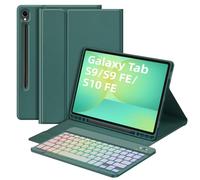 Bettdow for Samsung Galaxy Tab S10 FE 10.9" 2025 Keyboard Case, UK Layout Detachable Wireless Backlit Keyboard with Case for Galaxy Tab S10 FE/Tab S9 FE 10.9 Inch/Tab S9 11 Inch, Darkgreen