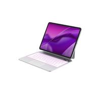 Bettdow Magnetic Keyboard Case for iPad Air 13" M2 2024/M3 2025/iPad Pro 12.9" 6th/5th/4th/3rd Gen, UK Layout Lightweight Aluminum Alloy Floating Cantilever Stand Design Keyboard with Trackpad, White