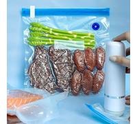 BetteJonny 20 Pcs Ziplock Bag for Sous Vide, Two Size Food Storage Vacuum Sealed Bags, Keeps Food Well in Freezer, Suitable for Vac Packing