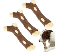 BETTEPROD Dog Bones Chew Toys for Aggressive Chewers, 3 Pack Real Beef Flavor,Indestructible Dog Teething Chew Toys for Large/Medium/Small Puppies Breed,Tough Pet Toy with Nylon