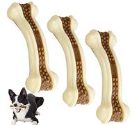 BETTEPROD Dog Chew Toys for Aggressive Chewers Large Breed, 3 Pack Real Beef Flavor,Indestructible Dog Teething Chew Toys for Large/Medium/Small Puppies,Tough Pet Toy with Durable Nylon