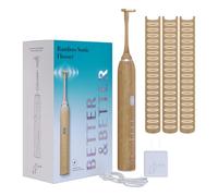 Better & Better Bamboo Sonic Electric Flosser for Teeth | Electric Dental Flosser for Sensitive Gums & Deep Cleaning w/ 4 Flossing Modes | Rechargeable, Dentist Recommended & Water Floss Alternative
