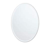 Better Bevel Frameless Oval Mirror | 22" x 28" Bathroom Wall Mirror w/Beveled Edge | Ultra-Flush Hanging System (Horizontal or Vertical)