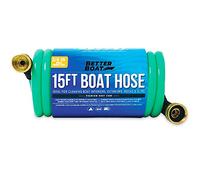 Better Boat 15FT Boat Hose | Coil Hose Water Hoses Expandable Perfect RV Water Hose Short Garden Marine Grade 3/4 Inch Connectors