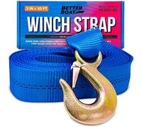 Boat Trailer Winch Strap with Hook Bow Boat Winch Strap Replacement for Hand Crank Trailer Heavy Duty Winch Strap with Hook Towing Boat Trailer Straps Other Trailers 10000Lbs 2" x 20'