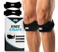 Better Bones Patella Knee Straps Pack of 2 - Adjustable Support Brace for Running Jumpers Knee Tendon Pain Relief and Sports Training, Black