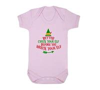 Better Check Your elf Before You Wreck Your elf [BCX] Baby Grow Vest, 6-12 Months, Pastel Pink