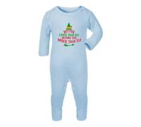 Better Check Your elf Before You Wreck Your elf [BCX] Baby Romper Jumpsuit with feet, 0-3 Months, Pastel Blue