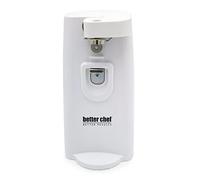 Better Chef Electric Tall Can Opener | 3-in-1 | Built in Knife Sharpener & Bottle Opener | Cord Storage | Auto-Stop (White)