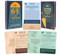 Better Days Coping Cards - 65 Skills & Exercises to Cope with Stress, Anxiety, & Anger - 3.5” x 5” Therapy Flashcards with Affirmations and Guidebook - Nurture Emotional Resilience & Mental Health