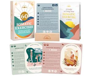 Better Days Somatic Therapy Exercises - 60 Techniques to Soothe Stress, Reconnect with Your Body, and Find Comfort - 3.5” x 5” Cards and Guidebook - Breathwork, Mindfulness, and Gentle Movements