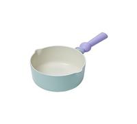 Better Finger Kitchen Nonstick 7 Inch Mini Wok Pan with Handle, Healthy Cooking Ceramic Coating Milk Melting Pot with 2 Pour Spouts, Induction Compatible Multi Cookware, Made in Korea (18cm Wok Pan)