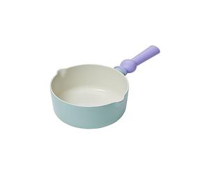 Better Finger Kitchen Nonstick 7 Inch Mini Wok Pan with Handle, Healthy Cooking Ceramic Coating Milk Melting Pot with 2 Pour Spouts, Induction Compatible Multi Cookware, Made in Korea (18cm Wok Pan)