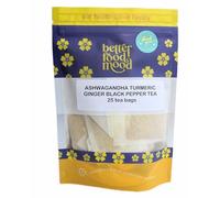 Better Food Mood Ashwagandha Turmeric Ginger Black Pepper Tea Bags (25 teabags) | May Aid Digestion & Sleep & Boost Immunity | No Caffeine