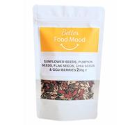 Better Food Mood Flaxseed, Sunflower, Pumpkin, Chia Seeds & Goji Berries Mix 200g | Unsalted Unroasted Sunflower and Pumpkin Seeds for Eating