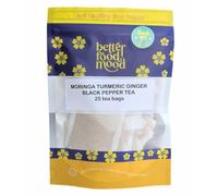 Better Food Mood Moringa Turmeric Ginger Black Pepper Tea Bags (25 tea bags) | May Aid Digestion & Pain Relief | Superfood - No Caffeine | Rich in Antioxidants