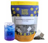 Better Food Mood Premium Blue Pea Flower Tea & Lavender 15 Tea bags | Plastic Free | Blue & Purple Colour Changing Tea | Caffeine Free | Vegan