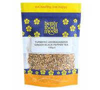 Better Food Mood Turmeric Ashwagandha Ginger Black Pepper Loose Leaf Tea 100gm | May Aid Digestion & Stress Relief | Superfood - No Caffeine | Rich in Antioxidants